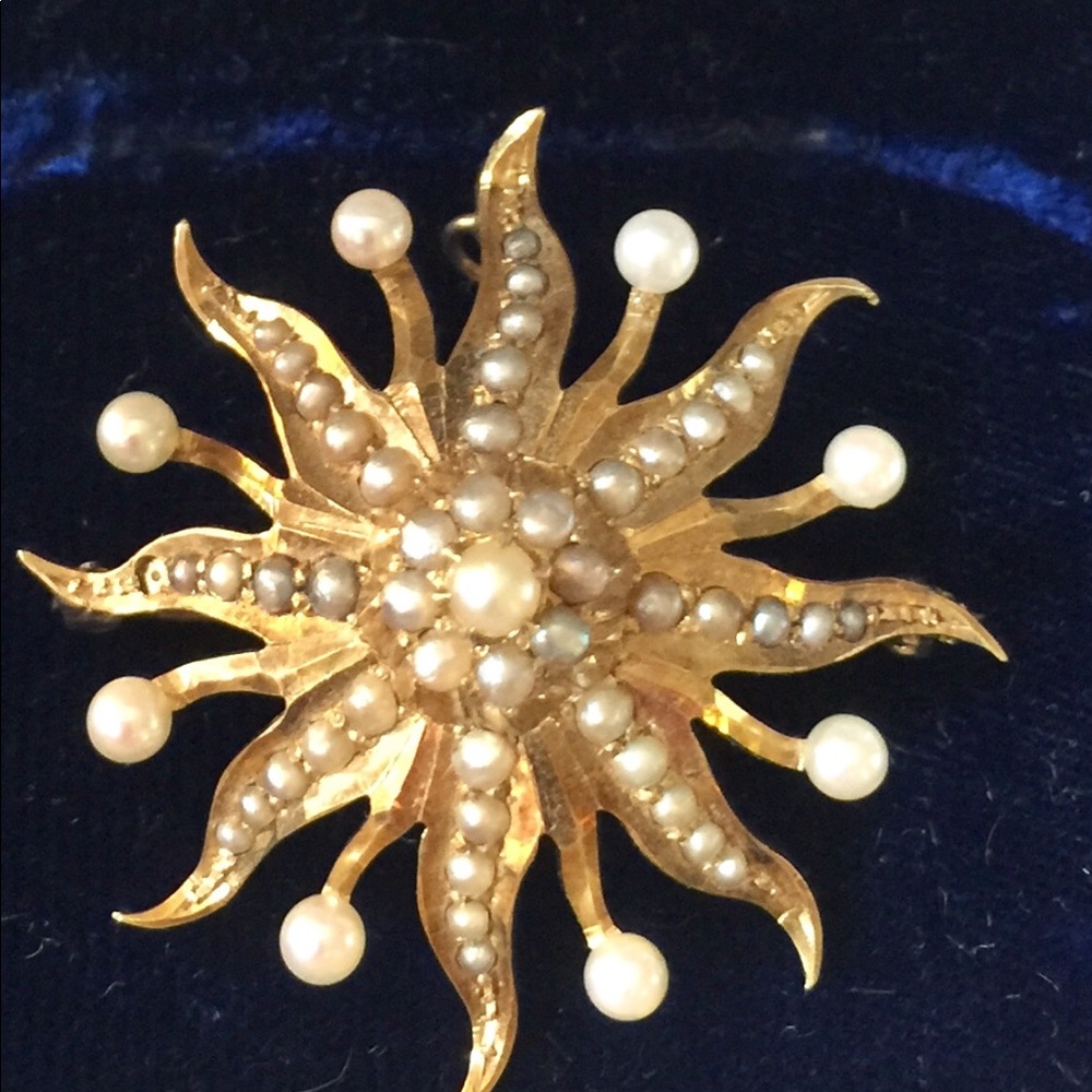 Exquisite Victorian- 14k Pearl BROOCH / PENDANT